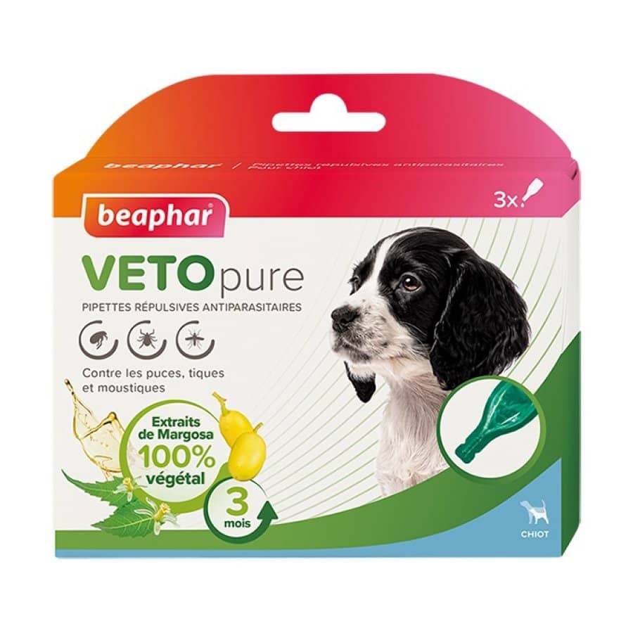 Beaphar Veto Pure pilieni pret blusām un ērcēm kucēniem N3